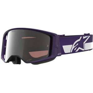 Alpinestars Supertech Vision Hunta96 XXV crossbril paars-wit met spiegelend zilver plexiglas