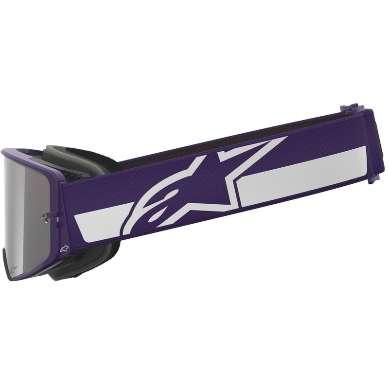 Alpinestars Supertech Vision Hunta96 XXV crossbril paars-wit met spiegelend zilver plexiglas