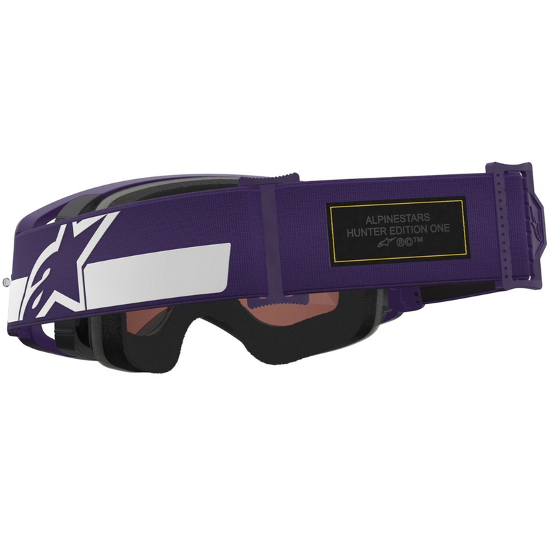 Alpinestars Supertech Vision Hunta96 XXV crossbril paars-wit met spiegelend zilver plexiglas