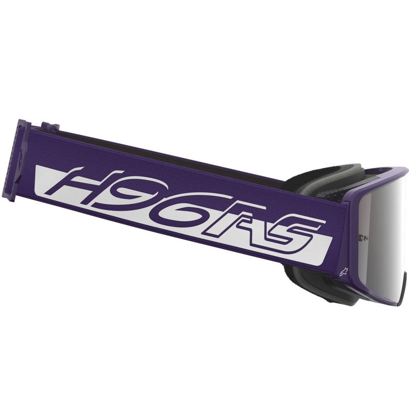 Alpinestars Supertech Vision Hunta96 XXV crossbril paars-wit met spiegelend zilver plexiglas