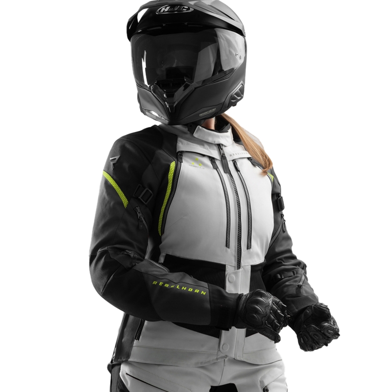 Dames motorjas Rebelhorn Hardy 3.0 zwart-grijs-fluogeel