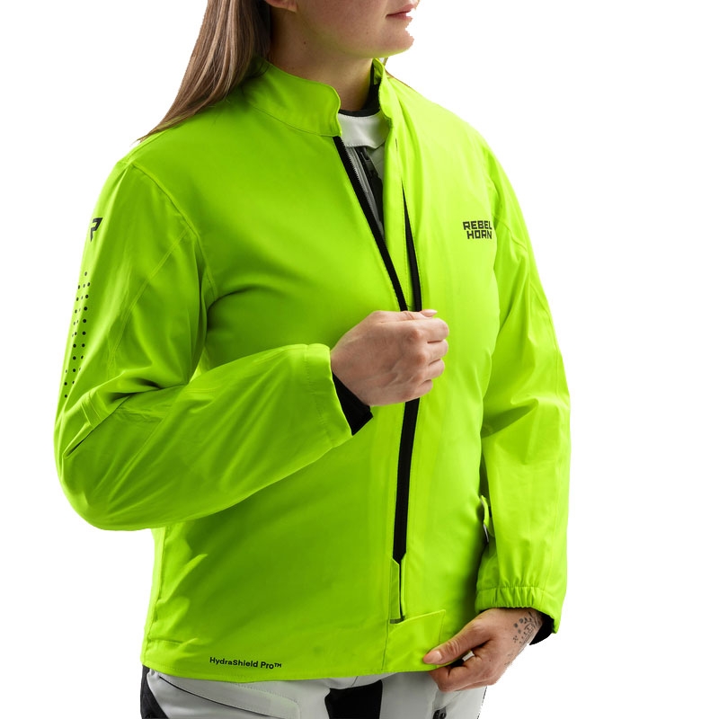 Dames motorjas Rebelhorn Hardy 3.0 zwart-grijs-fluogeel