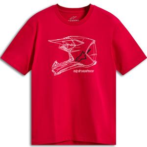 T-shirt Alpinestars MX Helm CSF rood