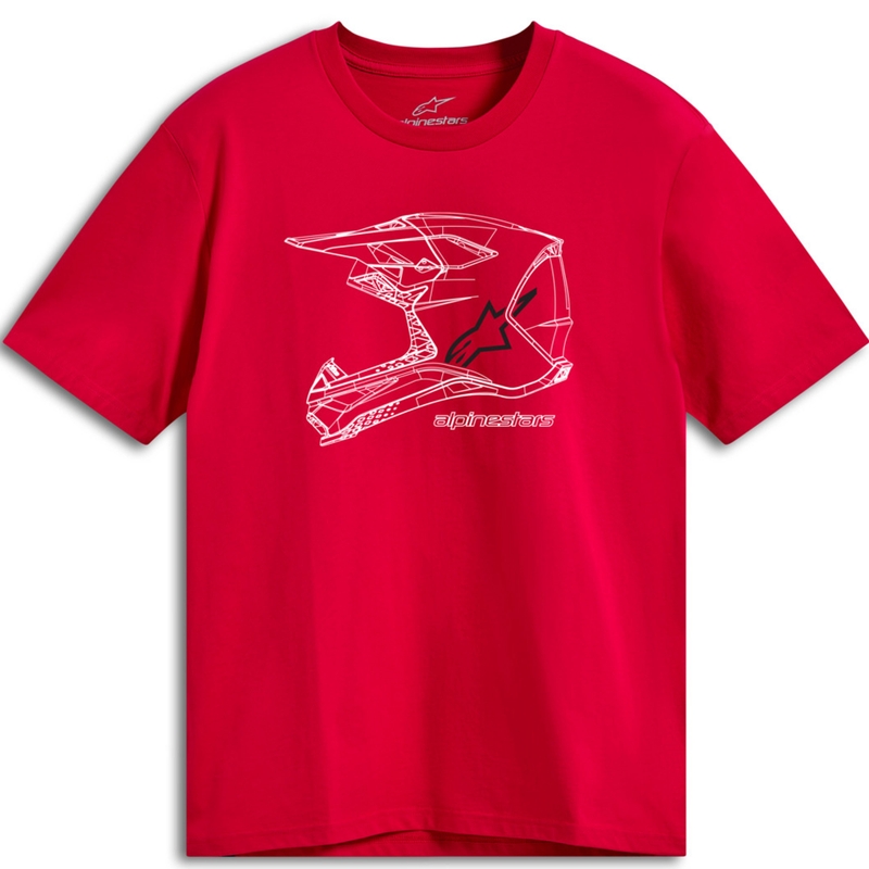 T-shirt Alpinestars MX Helm CSF rood
