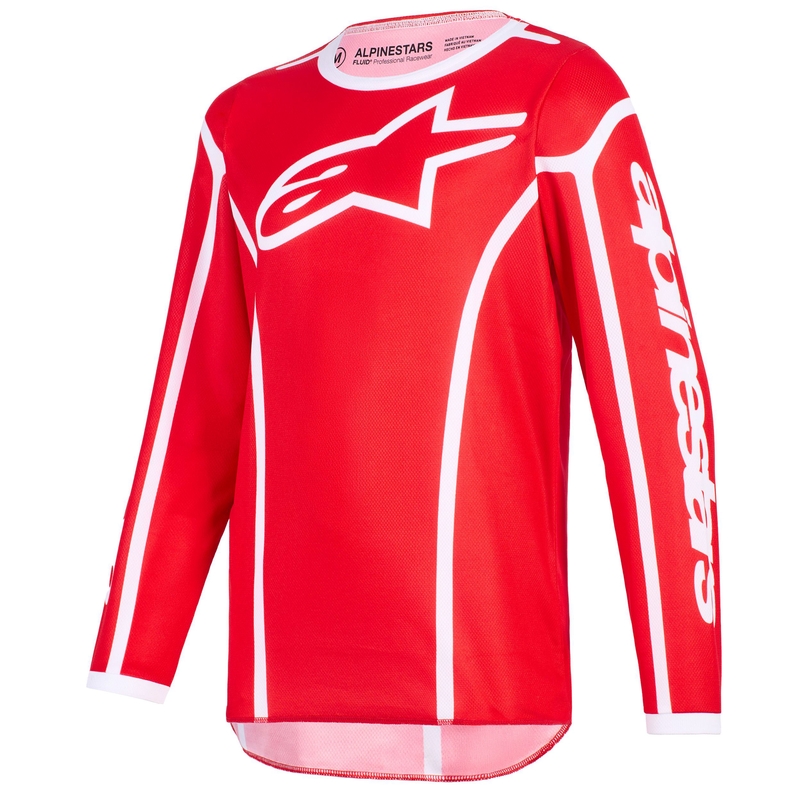 Alpinestars Fluid Apex kindercrossshirt rood-wit