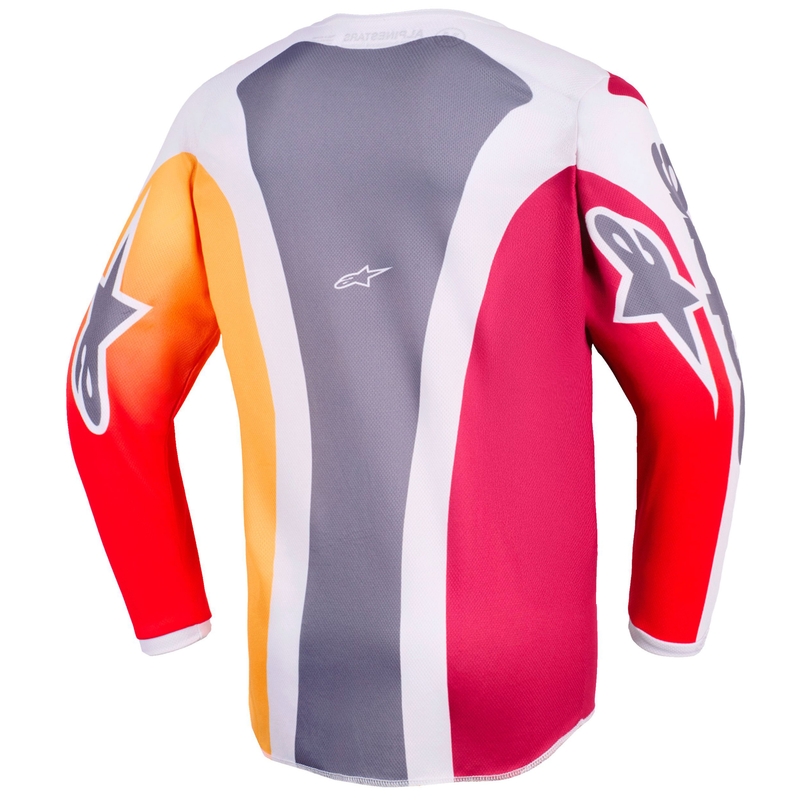 Alpinestars Fluid Portl kindercrossshirt rood-oranje-lichtgrijs