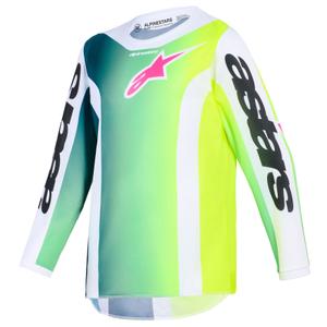 Alpinestars Fluid Portl kindercrossshirt groen-wit-zwart