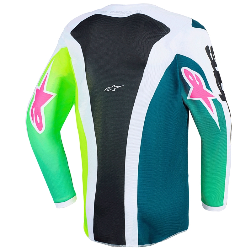 Alpinestars Fluid Portl kindercrossshirt groen-wit-zwart