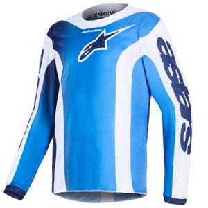 Alpinestars Fluid Portl Kids Motocross Jersey Blauw-Wit