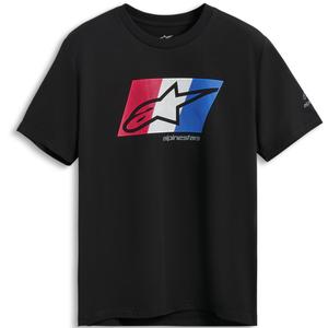 Alpinestars Global CSF T-shirt zwart-rood-wit-blauw