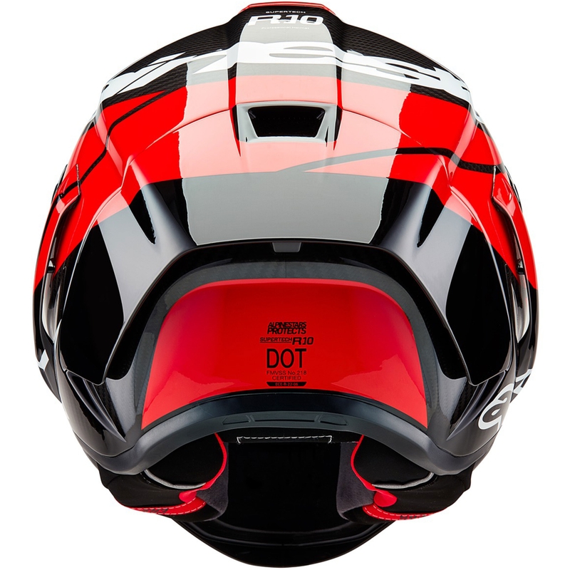 Alpinestars Supertech R-10 Element carbon fluo integraalhelm voor motorfietsen, rood-wit