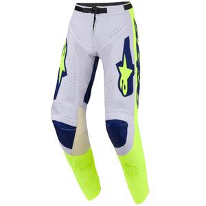 Alpinestars Racer Air Riway crossbroek lichtgrijs-fluo geel-blauw
