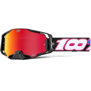 Motorcrossbril 100% Armega Hiper Jett Special met rood plexiglas