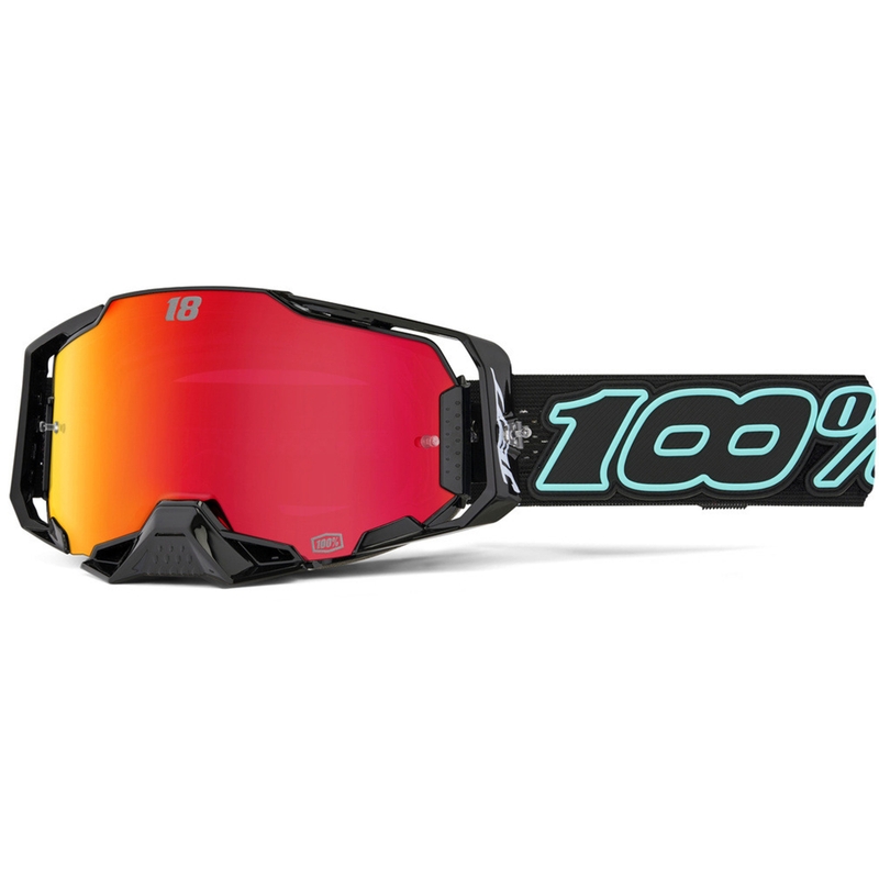Motorcrossbril 100% Armega Hiper Jett Special met rood plexiglas