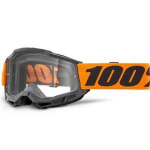 Motorcrossbril 100% Accuri 2 Oranje met helder plexiglas
