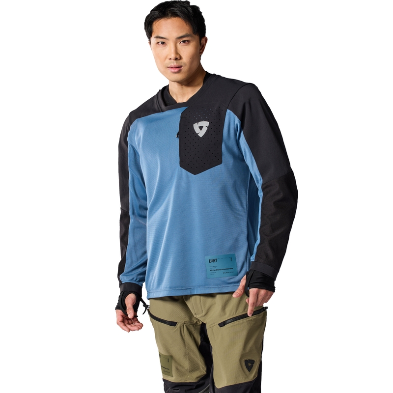 Revit Sierra 2 motorcross shirt blauw-zwart