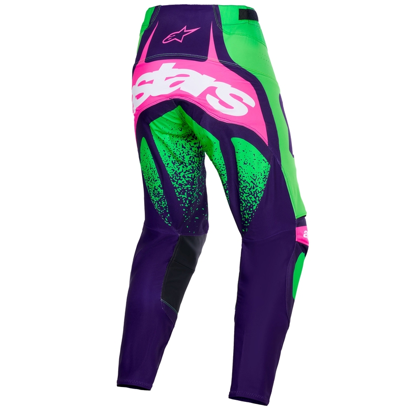 Alpinestars Techstar Nomur crossbroek donkerpaars-groen-fluo roze