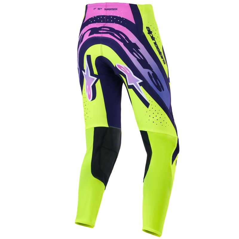 Alpinestars Supertech Vista crossbroek fluo geel-paars-zwart