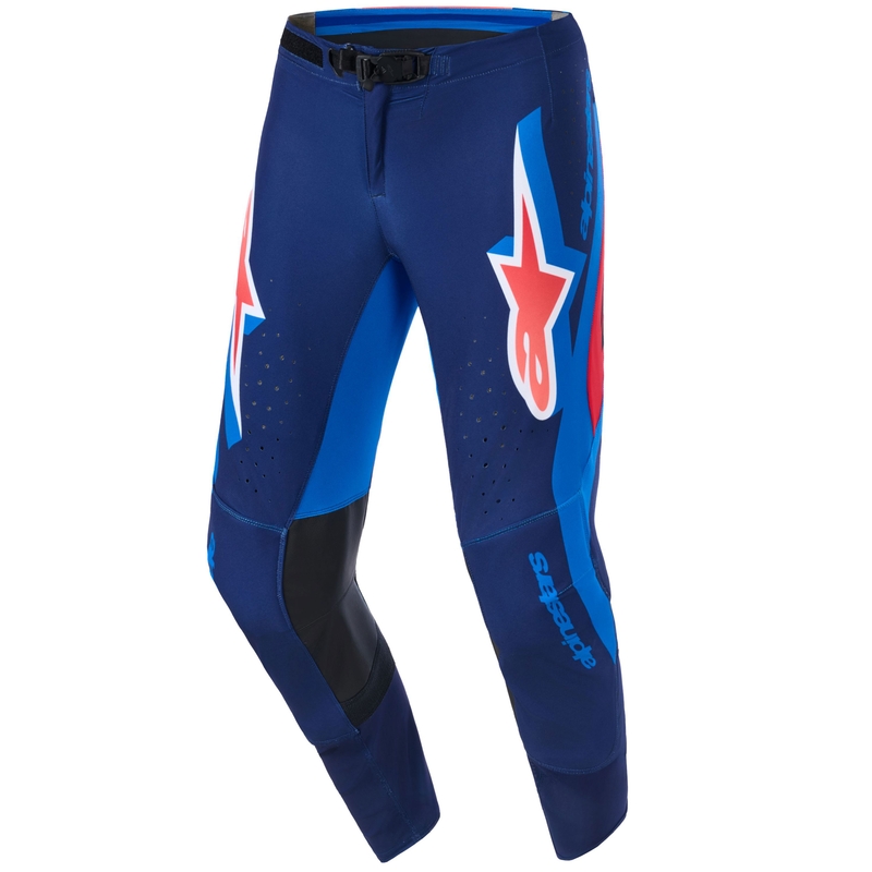 Alpinestars Supertech Vista crossbroek donkerblauw-koraal-kobalt