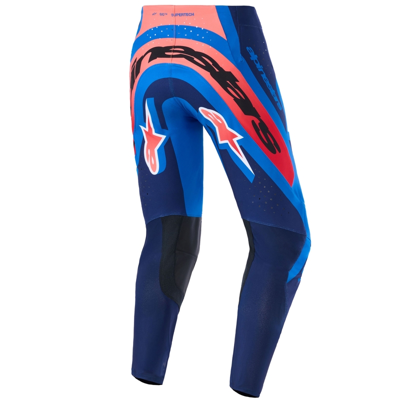 Alpinestars Supertech Vista crossbroek donkerblauw-koraal-kobalt