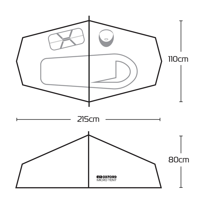 OXFORD tent voor één persoon zilver