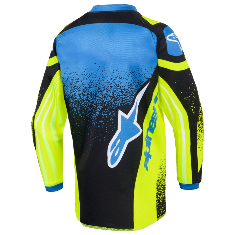 Alpinestars Racer Nomur Kids Motocross Jersey Donkerblauw-Fluo Geel-Zwart