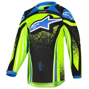 Alpinestars Racer Nomur Kids Motocross Jersey Donkerblauw-Fluo Geel-Zwart