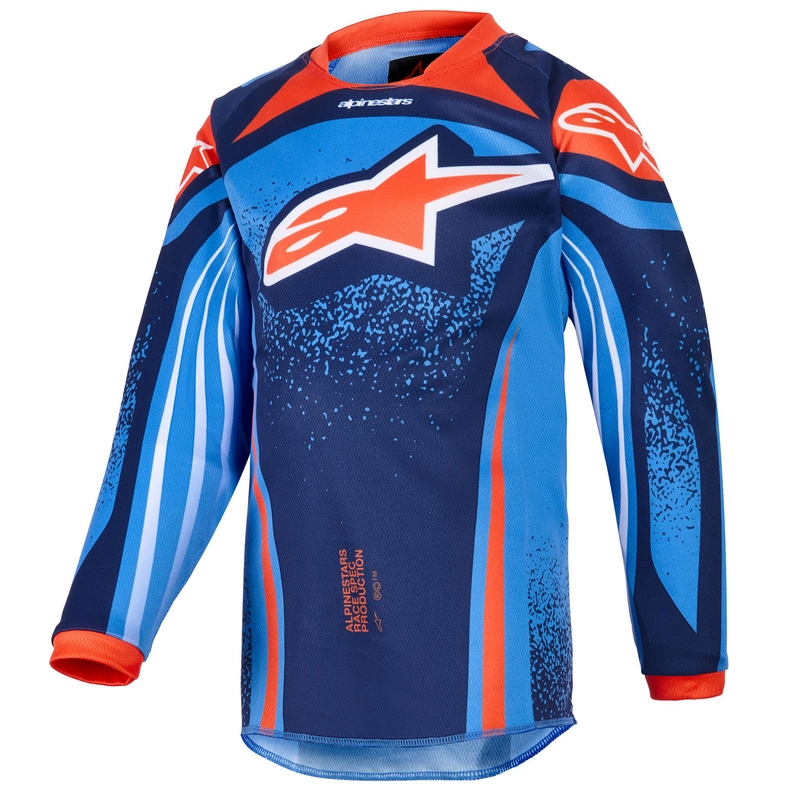 Alpinestars Racer Nomur Kindercrossshirt Donkerblauw-Oranje-Zwart