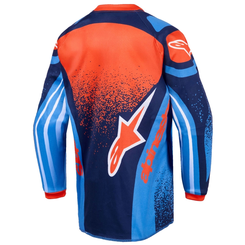 Alpinestars Racer Nomur Kindercrossshirt Donkerblauw-Oranje-Zwart
