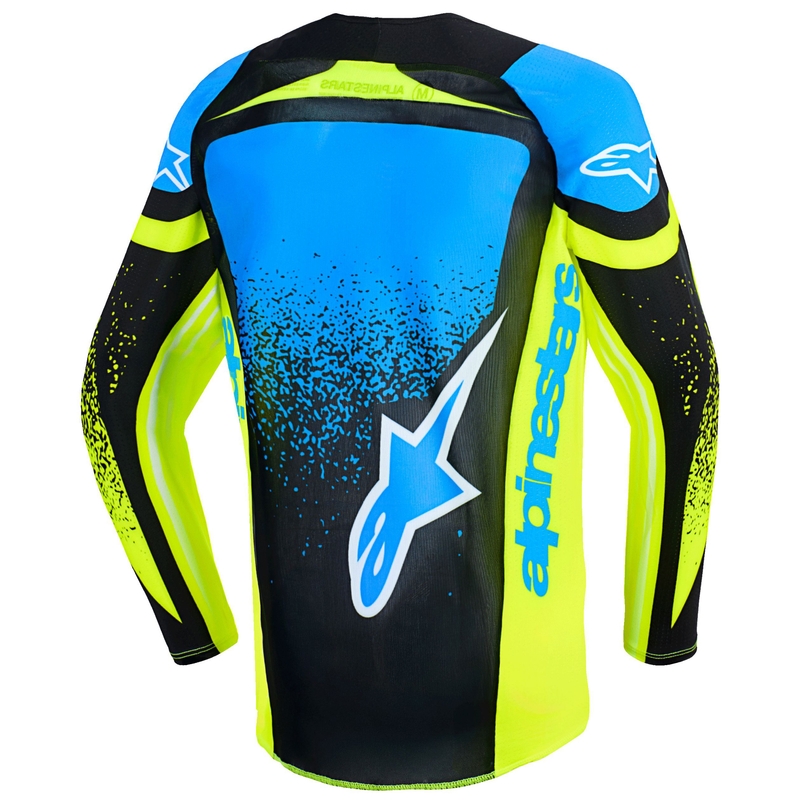 Alpinestars Techstar Nomur Kids Motocross Jersey Donkerblauw-Fluo Geel-Blauw