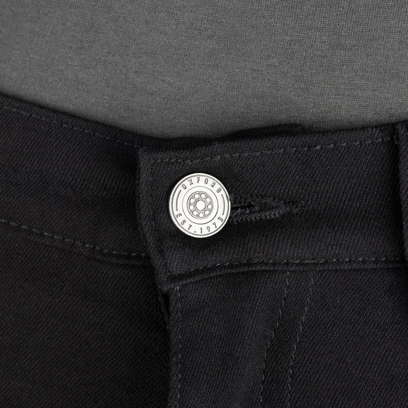 OXFORD ORIGINAL APPROVED SUPER STRETCH JEANS AA SLIM FIT cropped motorjeans zwart