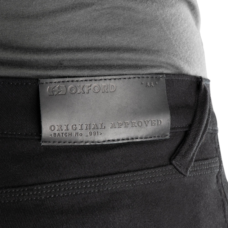 OXFORD ORIGINAL APPROVED SUPER STRETCH JEANS AA SLIM FIT cropped motorjeans zwart