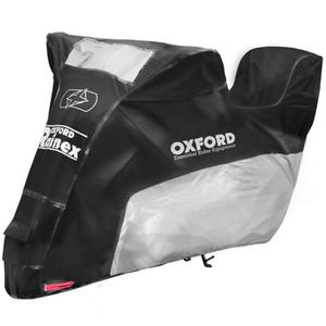 Oxford Rainex motorhoes met bagageruimte, zwart-zilver