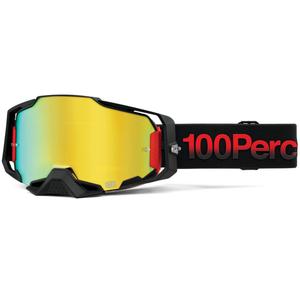 Motorcrossbril 100% - USA TZAR met goudkleurig plexiglas