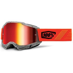 Motorcrossbril 100% ACCURI 2 Schrute met rood plexiglas
