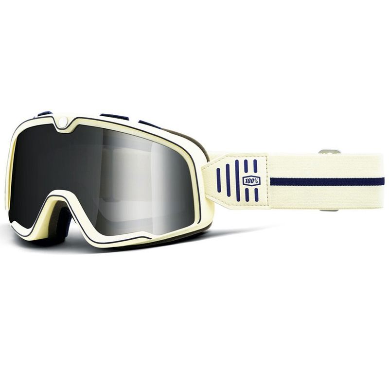 Motorbril 100% BARSTOW ARMO met zilverkleurig plexiglas