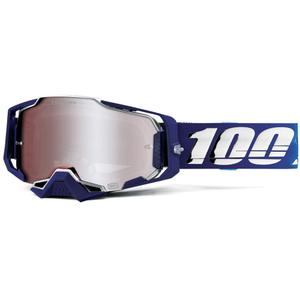 Motorcrossbril 100% ARMEGA Hiper Novel met zilverkleurig plexiglas
