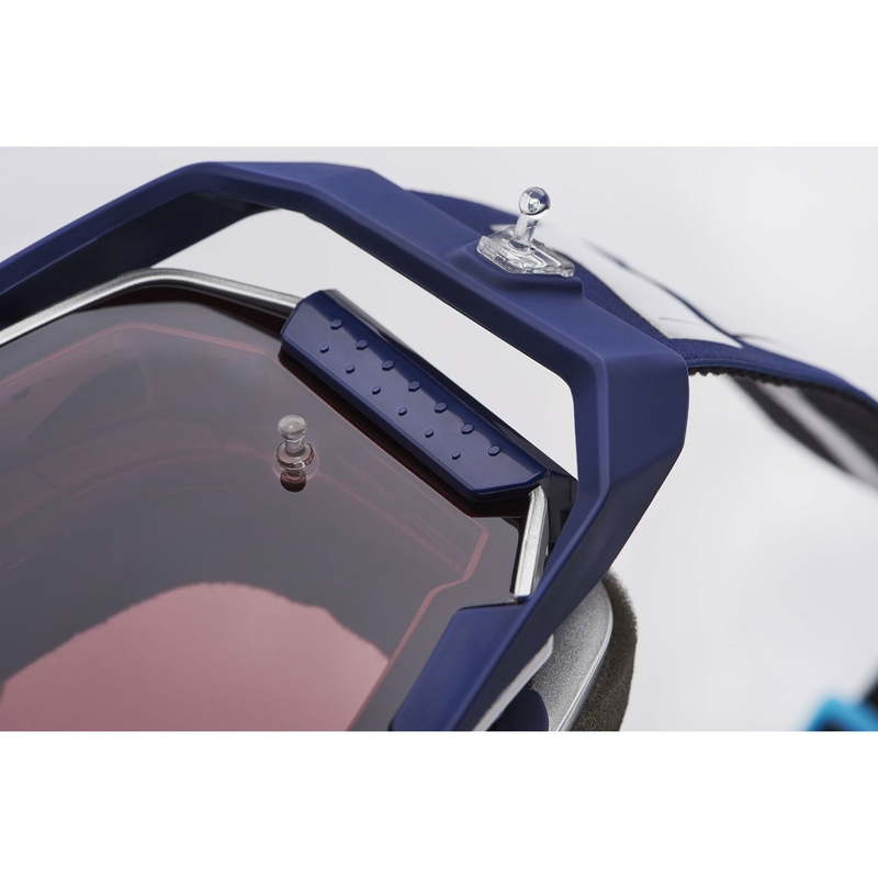 Motorcrossbril 100% ARMEGA Hiper Novel met zilverkleurig plexiglas