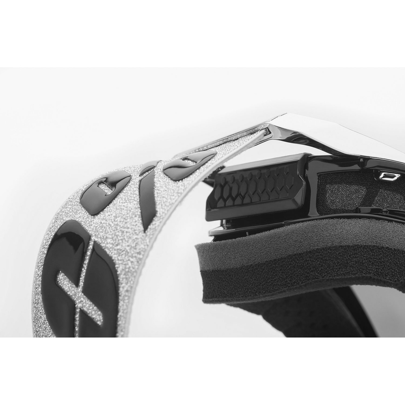Motorcrossbril 100% ARMEGA Atac met zilverkleurig plexiglas