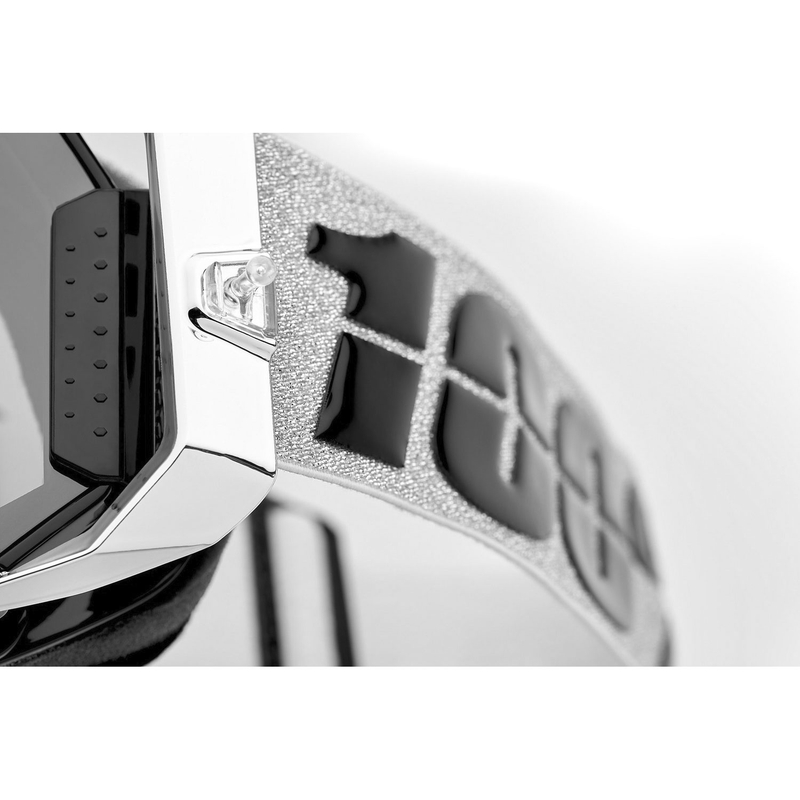 Motorcrossbril 100% ARMEGA Atac met zilverkleurig plexiglas