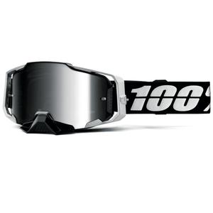 Motorcrossbril 100% ARMEGA Reneen S2 met zilverkleurig plexiglas