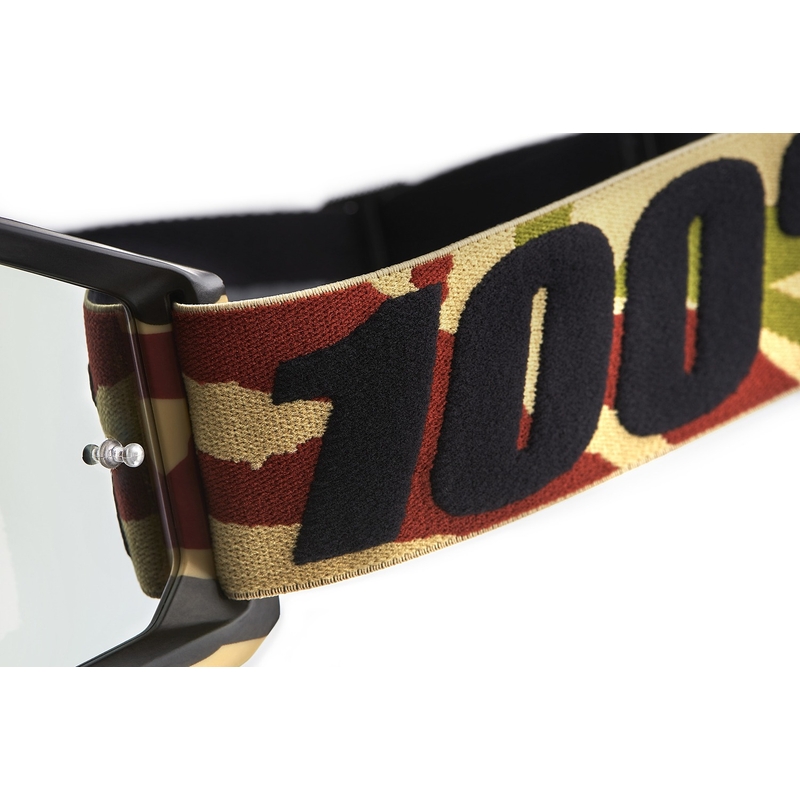 100% Accuri Mission motorcrossbril met zilverkleurig plexiglas