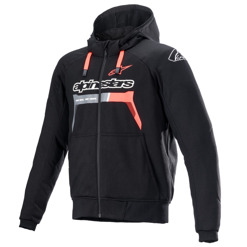 Alpinestars Chrome Ignition hoodie zwart-rood fluo-grijs-wit