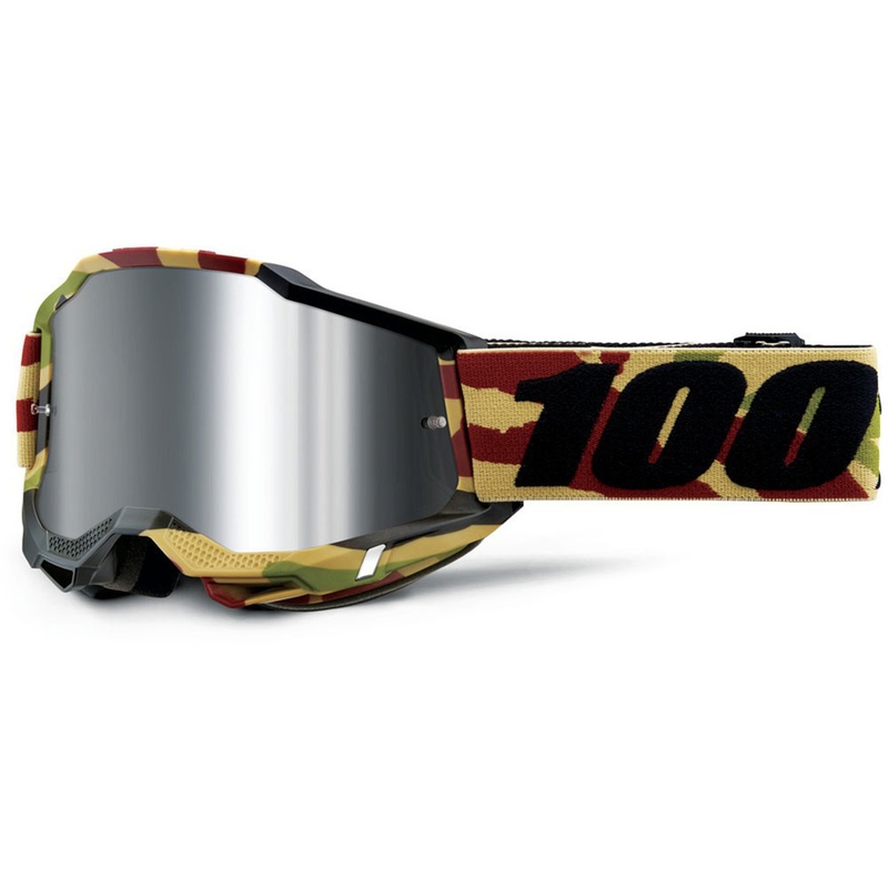 100% Accuri Mission motorcrossbril met zilverkleurig plexiglas