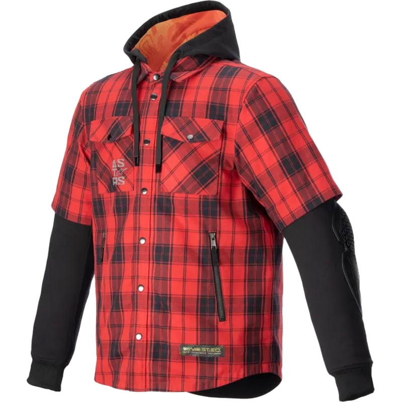 Alpinestars MO.ST.EQ Tartan motorshirt rood-zwart