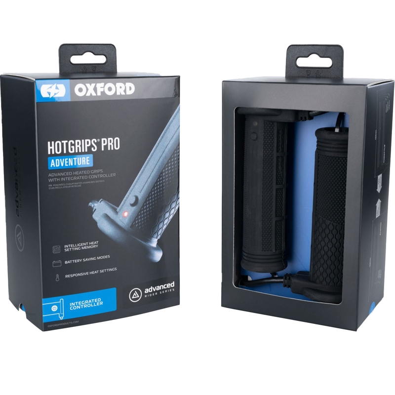 Oxford Hotgrips PRO Adventure verwarmde handvatten met geïntegreerde bedieningselementen in het handvat