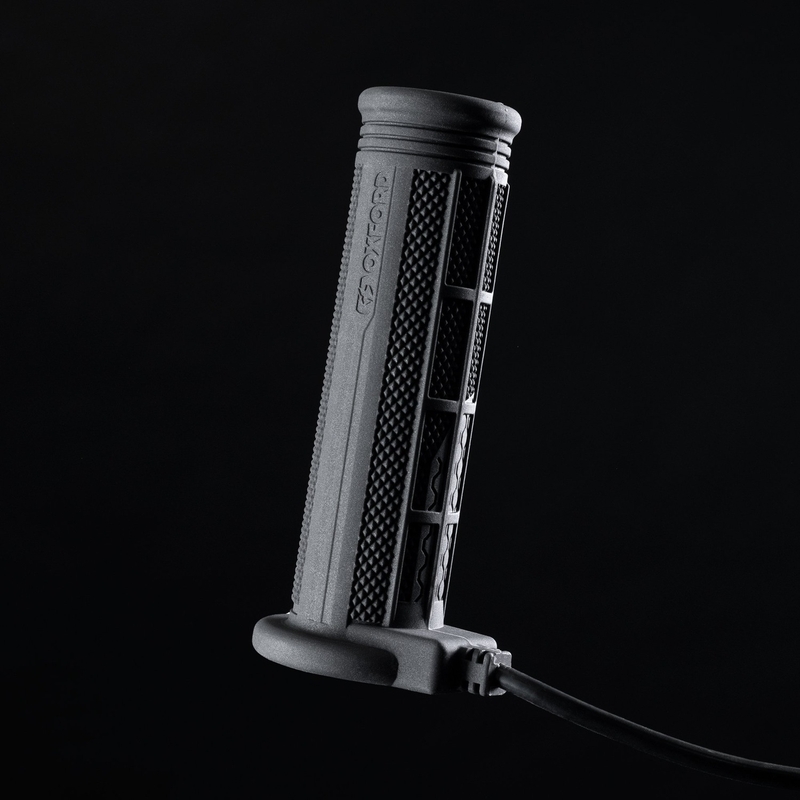 Oxford Hotgrips PRO Adventure verwarmde handvatten met geïntegreerde bedieningselementen in het handvat