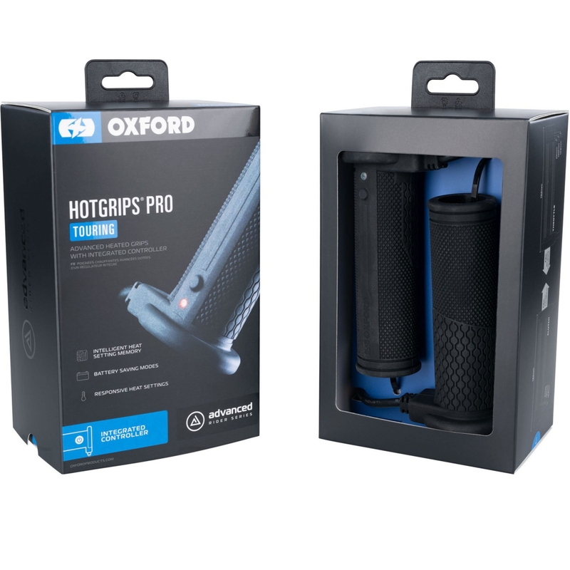 Oxford Hotgrips PRO Touring verwarmde handvatten met geïntegreerde bedieningselementen in het handvat