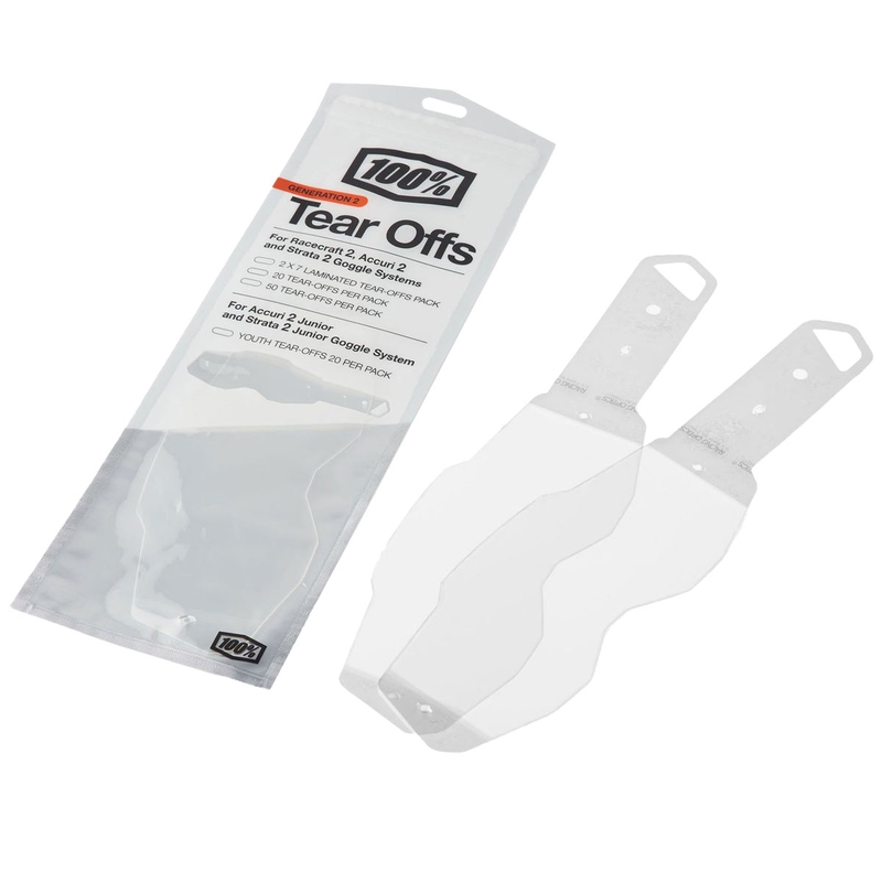 Gelamineerde tear-offs voor crossbrillen 100% RACECRAFT 2/ACCURI 2/STRATA 2