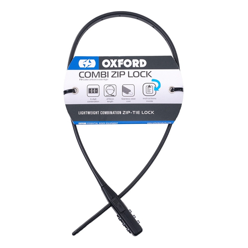 Oxford Combi Zip Lock voor helmen en accessoires, zwart